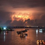 A storm lights up the sky above the Yang