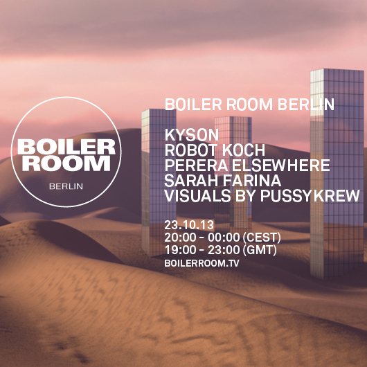 Tonight Robot Koch spinning at Boiler Room Berlin IWISHUSUN